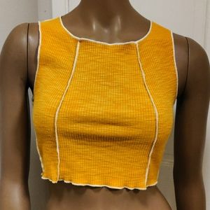 Princess Polly Orange Ribbed Crop Top